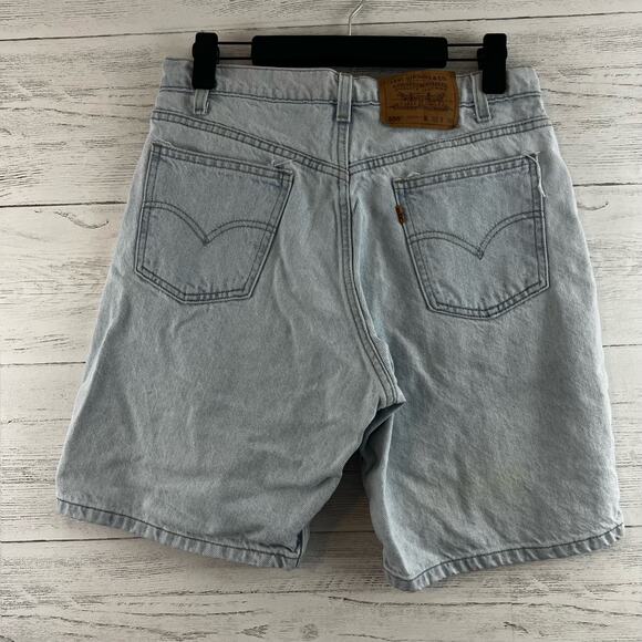 Levi’s Light Wash 550 Orange Tab Bermuda Denim Shorts Size 32 - Picture 2 of 9